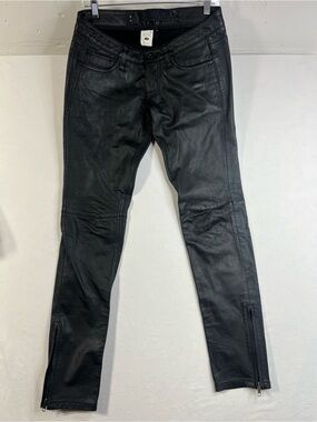 Rare vintage Lip service Black genuine leather unisex pants